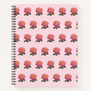 Beautiful Pink Rose Pattern Notebook