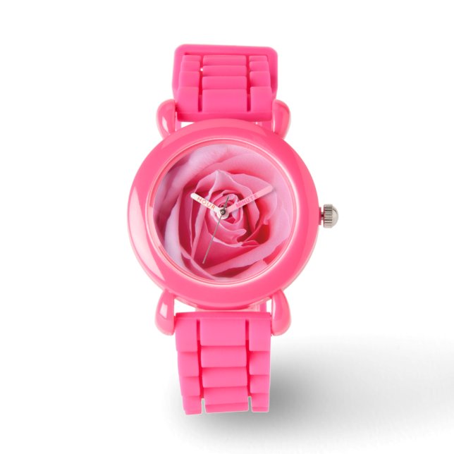 Beautiful Pink Rose Watch (Front)