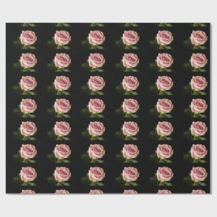 beautiful pink rose wrapping paper
