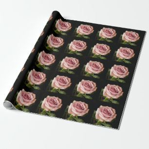 beautiful pink rose wrapping paper