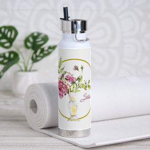 Beautiful Pink Roses and Vase  Water Bottle