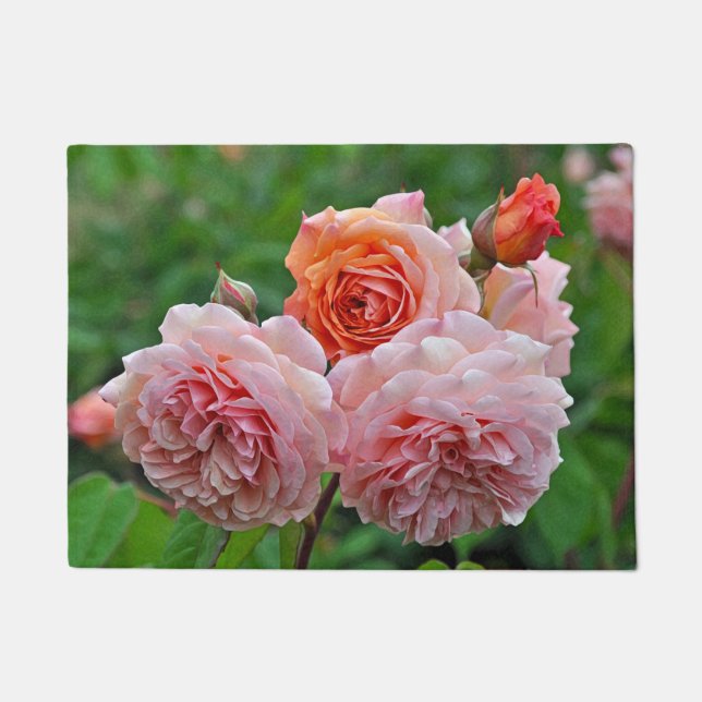 Beautiful pink roses doormat (Front)