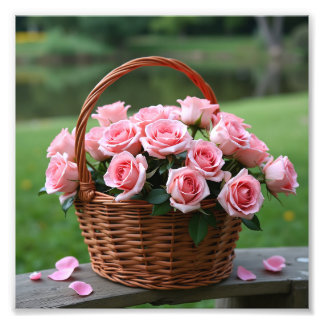 beautiful pink roses photo print