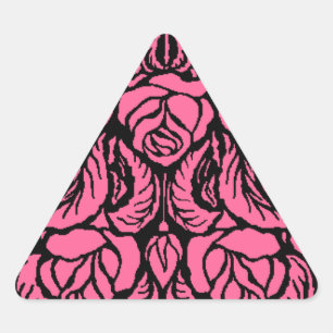 BEAUTIFUL PINK ROSES TRIANGLE STICKER
