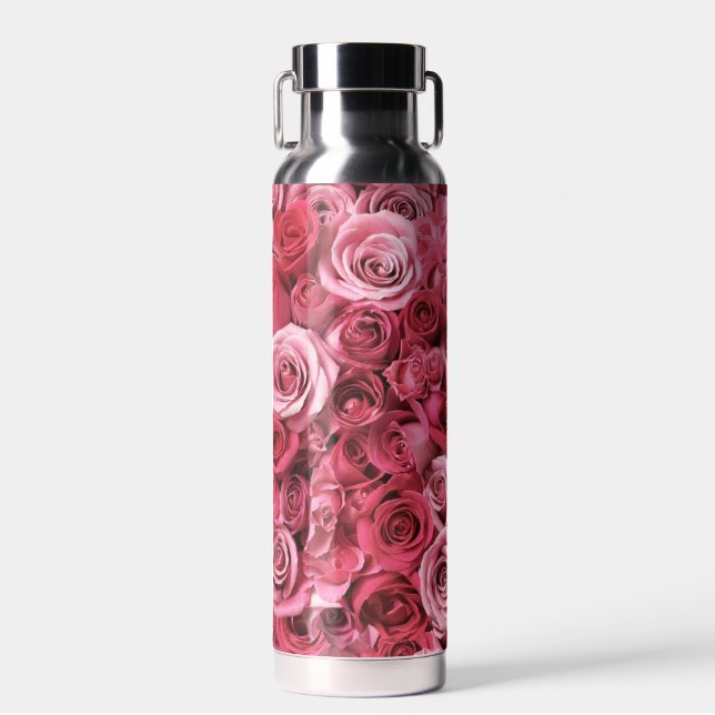 Beautiful Pink Roses Water Bottle (Front)