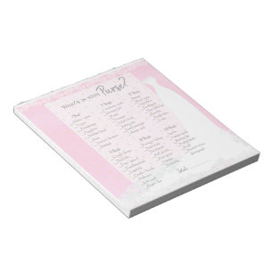 Beautiful Pink Satin Religious Bridal Shower Game Notepad