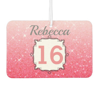 Beautiful Pink Sweet 16 Car Air Freshener