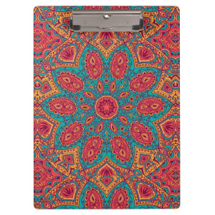 Beautiful Pink Teal Orange Zen Pattern Clipboard