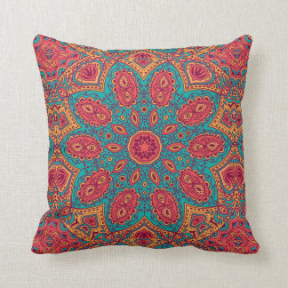 Beautiful Pink Teal Orange Zen Pattern Cushion