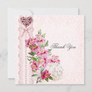 Beautiful pink Thank you card