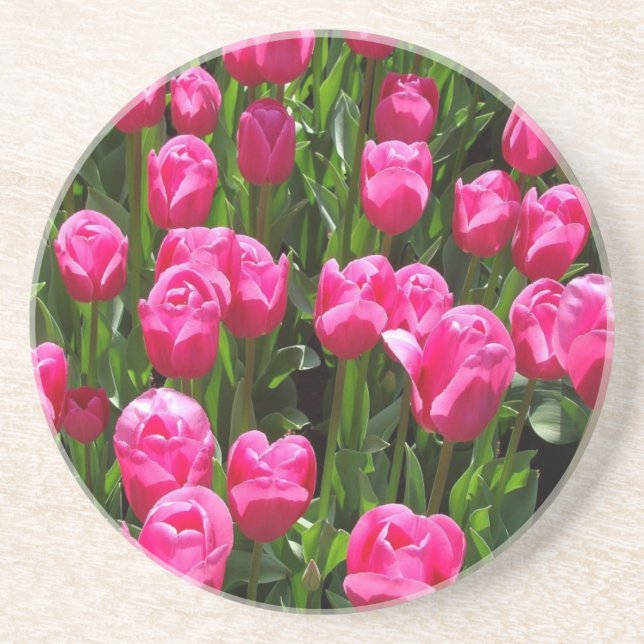 BEAUTIFUL PINK TULIPS COASTER (Front)