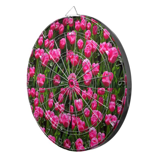 BEAUTIFUL PINK TULIPS DARTBOARD (Front Right)