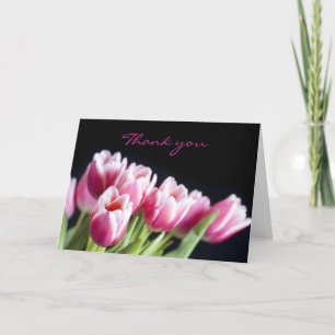 Beautiful Pink Tulips Thank You Card