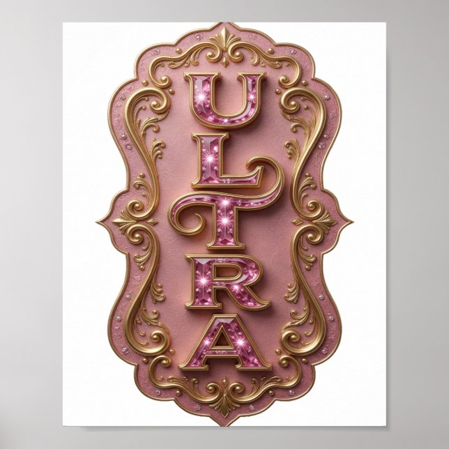 Beautiful Pink ULTRA Graphic Design Poster (Front)