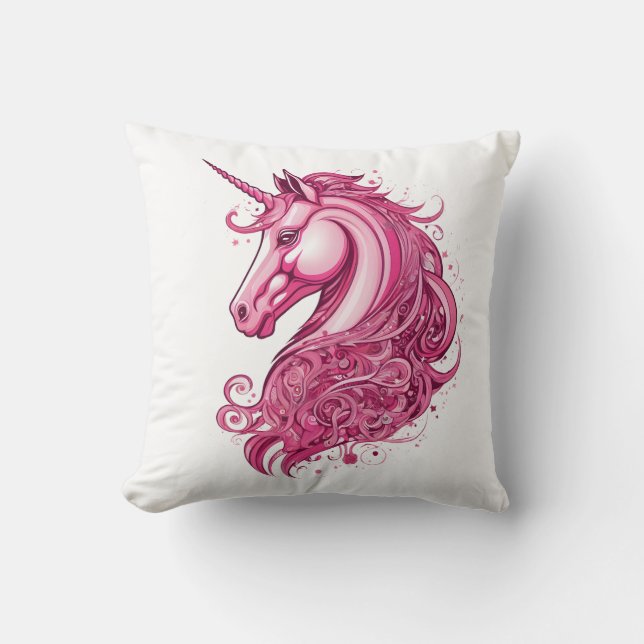 Beautiful pink unicorn cushion (Front)