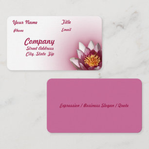 Beautiful Pink Water Lily Photograph Gardening Business Card