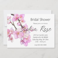 Beautiful pink watercolor cherry blossoms