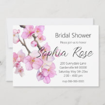 Beautiful pink watercolor cherry blossoms