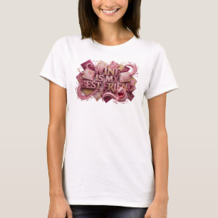 Beautiful Pink WINE IS MY BEST FRIEND Quote Shirt