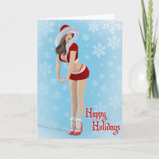 Beautiful Pinup Christmas Happy Holidays Card
