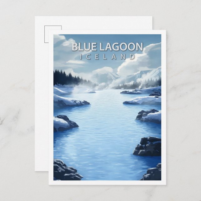 Beautiful Place Blue Lagoon Iceland Travel Postcard (Front/Back)