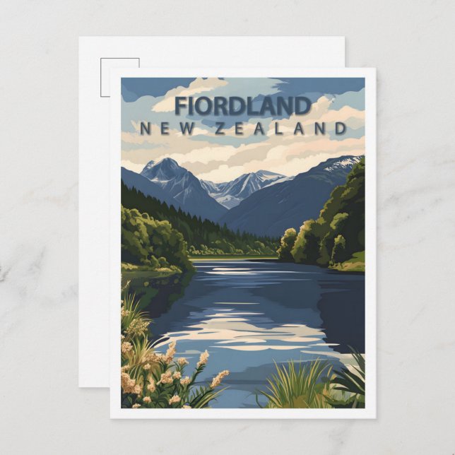 Beautiful Place Fiordland New Zealand Travel Postcard (Front/Back)