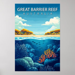 Beautiful Place Great Barrier Reef Ausie Travel Poster