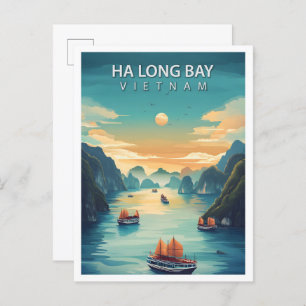 Beautiful Place Ha Long Bay Vietnam Travel Postcard