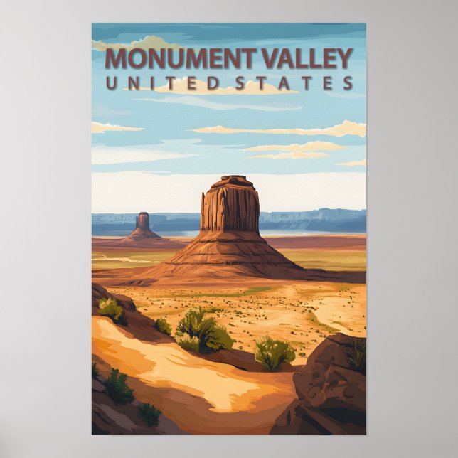 Beautiful Place Monument Valley USA Travel Poster (Front)
