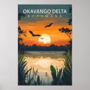 Beautiful Place Okavango Delta Botswana Travel Poster