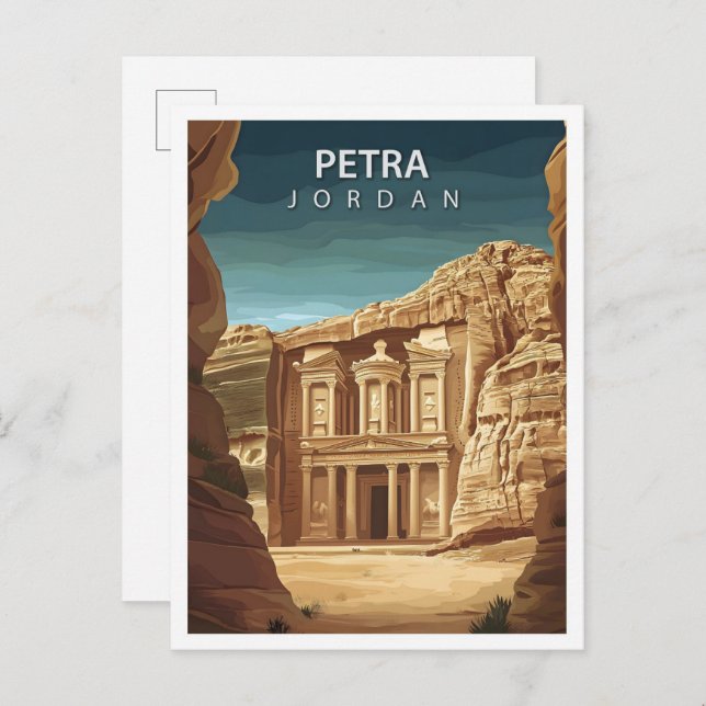Beautiful Place Petra Jordan Art Travel Postcard (Front/Back)