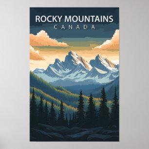 Beautiful Place Rocky Mountains Canada Travel Poster