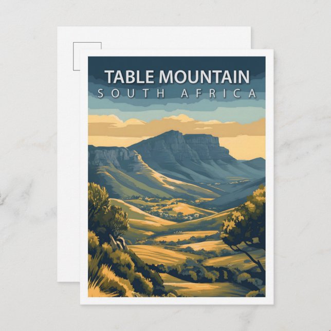 Beautiful Place Table Mountain South Africa Travel Postcard (Front/Back)