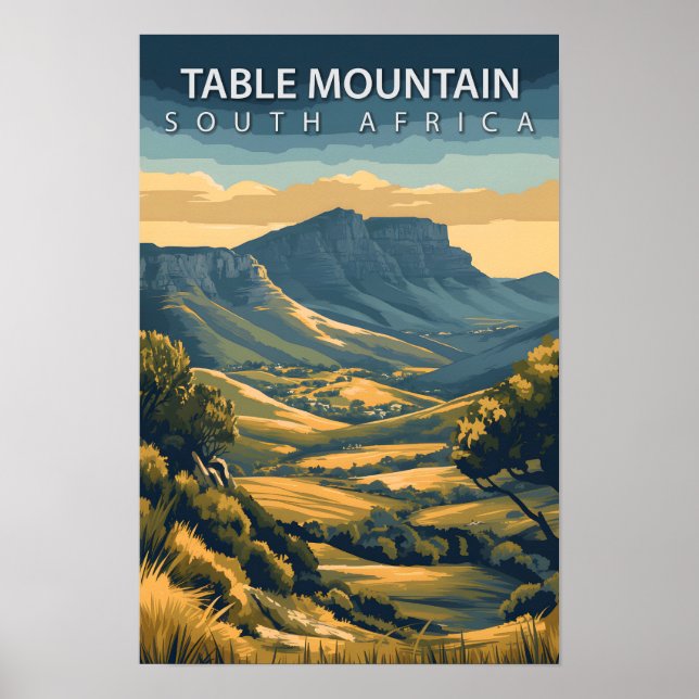 Beautiful Place Table Mountain South Africa Travel Poster (Front)