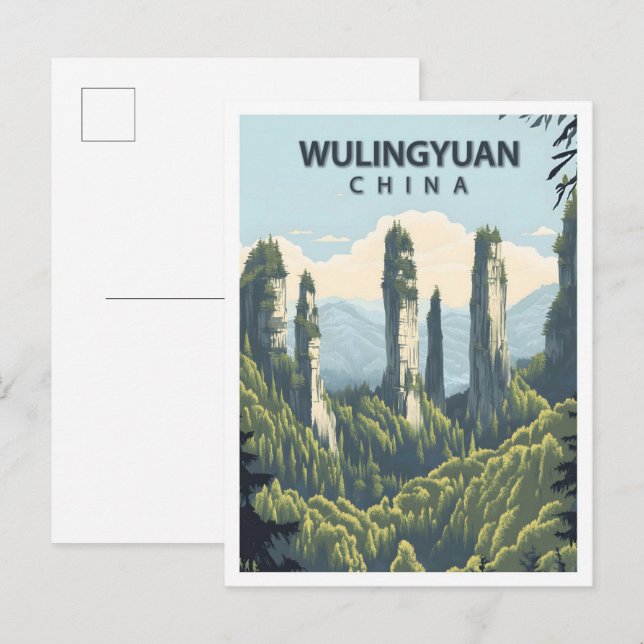 Beautiful Place Wulingyuan China Art Travel Postcard (Front/Back)
