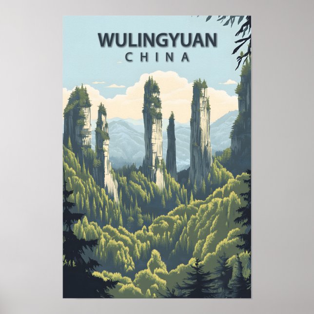 Beautiful Place Wulingyuan China Art Travel Poster (Front)