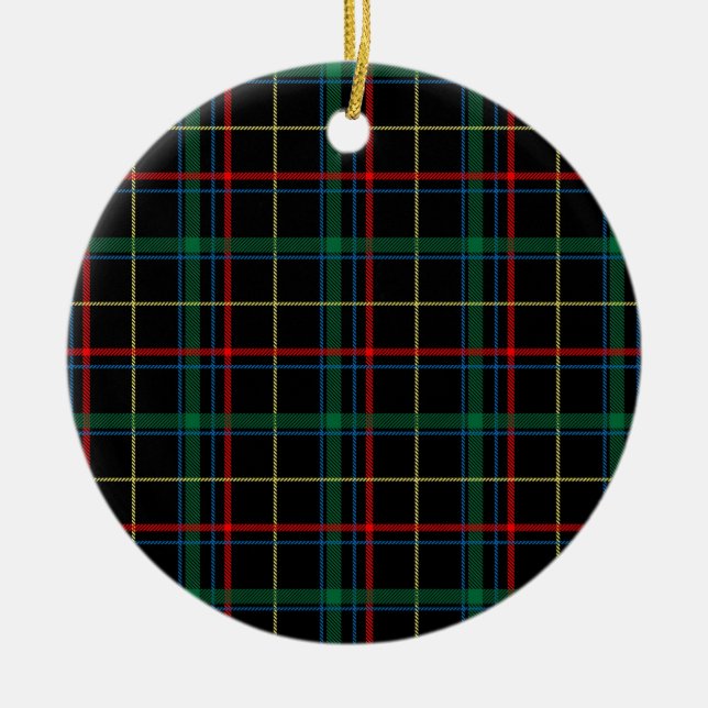 Beautiful Plaid Pattern Ceramic Tree Decoration (Front)