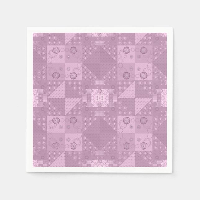 beautiful plain traditional lilac patchwork napkin (Front)
