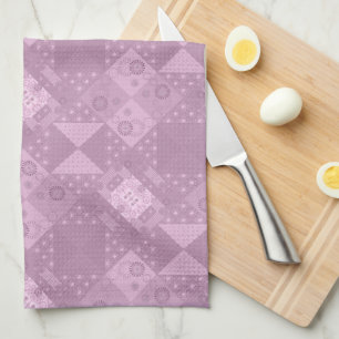 beautiful plain traditional lilac patchwork tea towel