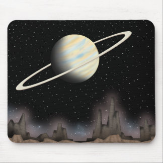 Beautiful planet standing in outer space. mouse pad