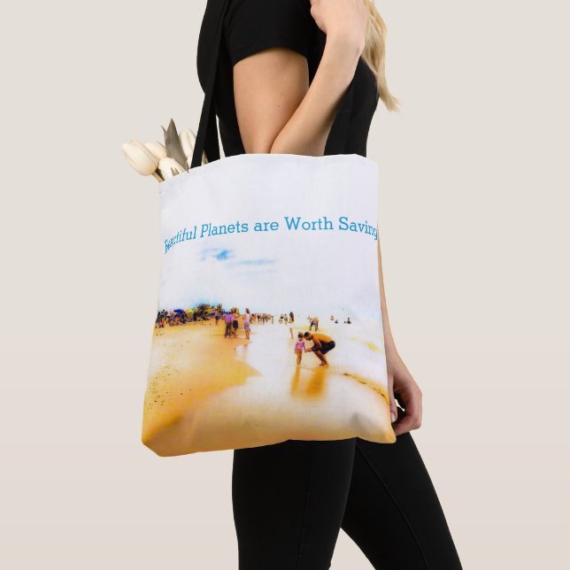 Beautiful Planets are Worth Saving Tote Bag (Close Up)