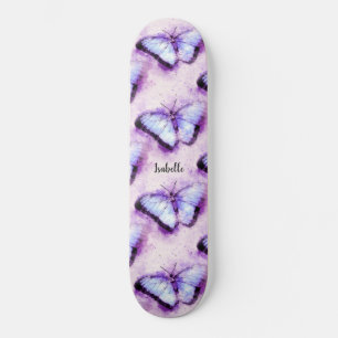 Beautiful Playful Pink  Butterflies  Skateboard
