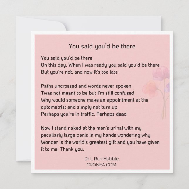 Beautiful Poetry Gift Card by CRONEA (Front)