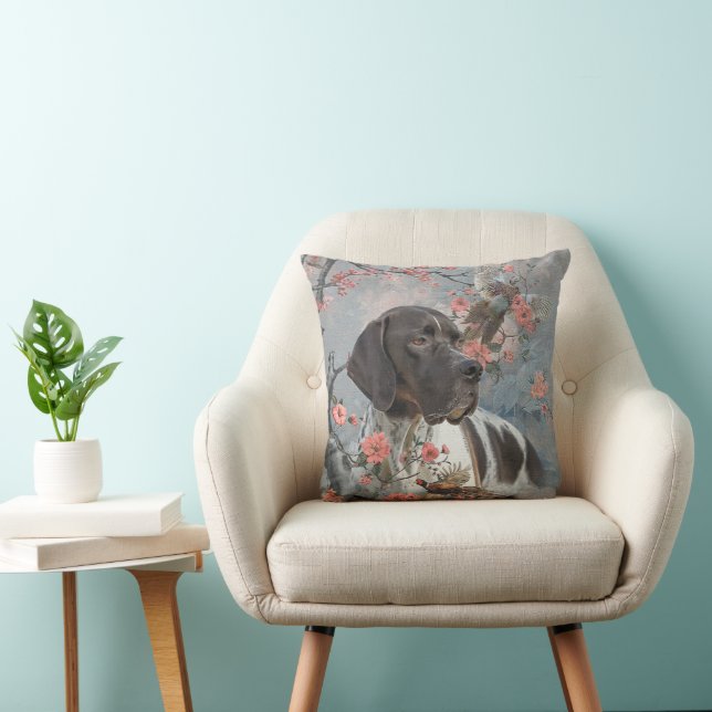 Beautiful pointer with pheasants    cushion (Chair)