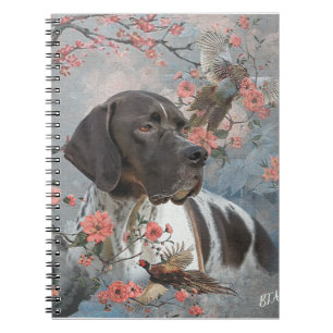 Beautiful pointer with pheasants notebook