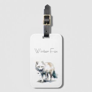 Beautiful polar fox customisable luggage tag