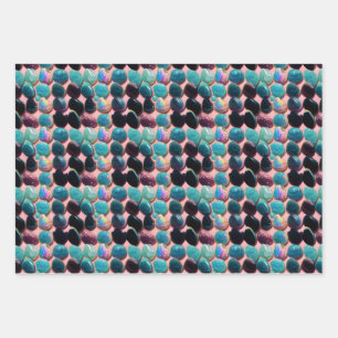 Beautiful Polished Rocks Repeating Pattern Wrapping Paper Sheet