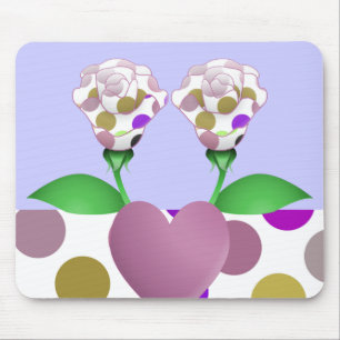 Beautiful Polka Dot Roses Mousepad