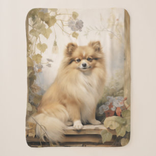 Beautiful Pomeranian Sherpa Blanket