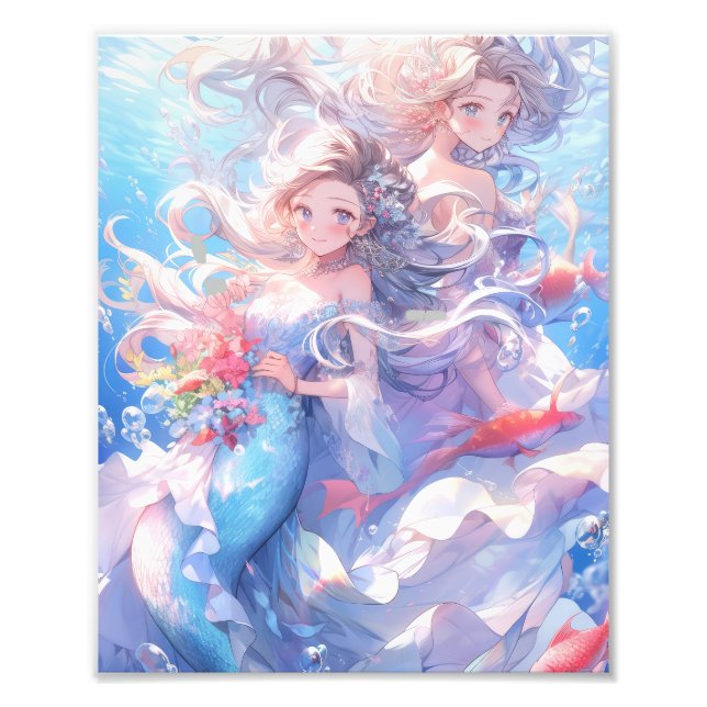 Beautiful Pop Anime Mermaid Photo Print (Front)